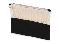 Косметичка «Mesh» хлопковая с сетчатой вставкой, Цвет черный