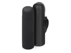 Термос «Ямал Soft Touch» с чехлом, Цвет черный матовый