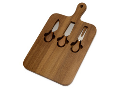 Набор для сыра из акации «Parmesan», Цвет коричневый, серебристый