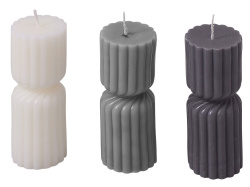 Набор свечей с гранями «Vela», Цвет темно-серый, серый, белый