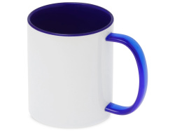 Керамическая кружка со стеклянной ручкой для сублимации «Charm», Цвет белый, синий