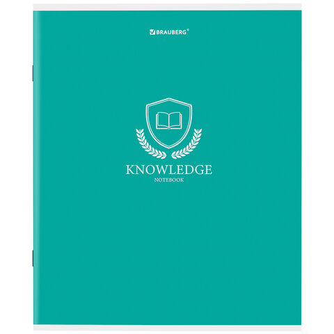 Тетрадь А5, 80 л., BRAUBERG, скоба, клетка, обложка картон, "Knowledge", 404409