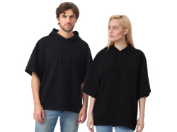 Худи оверсайз с коротким рукавом «Warsaw» унисекс, Размер XL-2XL, Цвет черный