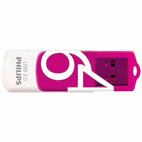 Флеш-диск 64 GB PHILIPS VIVID, разъем USB 3.0, фиолетовый, FM64FD00B/97