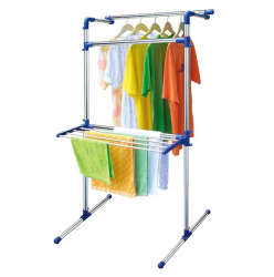 Двухуровневая вешалка (стойка-сушилка) для одежды Multi-Purpose Drying Rack, Stainless Steel напольн