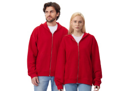 Толстовка оверсайз с капюшоном на молнии «Monaco», Размер XL-2XL, Цвет красный