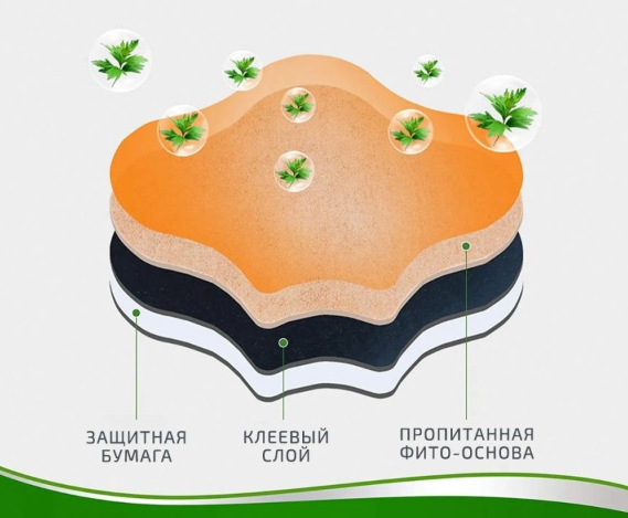 Пластырь обезболивающий для спины Hyllis / патч поясничный травяной 10 шт. в упаковке