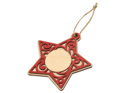 Подвеска «Звезда», Цвет натуральный/красный