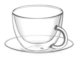 Чайная пара с двойными стенками «Rio», Цвет прозрачный