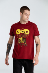 Футболка A God is High, гранатово-красная, S–XXL