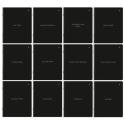 Тетради предметные, КОМПЛЕКТ 12 ПРЕДМЕТОВ, 48 л., матовая ламинация, BRAUBERG, "MINIMAL", 404831