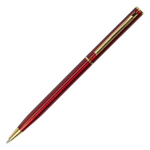 Ручка подарочная шариковая BRAUBERG "Slim Burgundy", корпус бордо, узел 1 мм, линия письма 0,7 мм, синяя, 141403