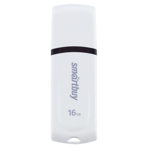 Флеш-диск 16 GB, SMARTBUY Paean, USB 2.0, белый, SB16GBPN-W