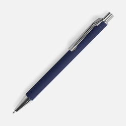 Ручка шариковая Lobby Soft Touch Chrome, синяя, 14,5х1 см