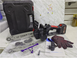 Пила цепная аккумуляторная 30см, в пластиковом кейсе 2 аккумулятора, 2 цепи