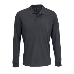Рубашка поло с длинным рукавом Prime LSL, темно-серая, XS–5XL