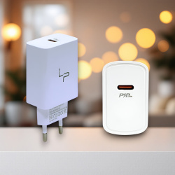 Сетевое зарядное устройство LP XQ35 PD20W, мощность 20W, 1USB, белый / Для зарядки смартфонов и других гаджетов
