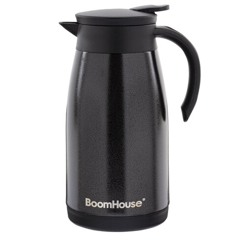 Чайник-термос 1 л, BOOMHOUSE (БУМХАУС) COFFEE BREAK, нержавеющая сталь SUS304, черный, ТЕРМОЧАЙНИК, 700328
