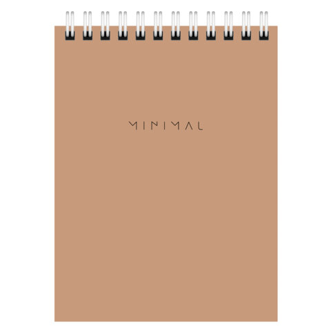Блокнот МАЛЫЙ ФОРМАТ А6, 108х145 мм, 40 л., гребень, картон, клетка, BRAUBERG "Minimal Classic", 116428