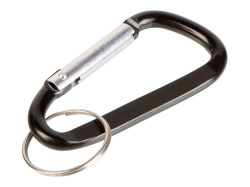 Брелок-карабин из переработанного алюминия «Alumina», Цвет черный