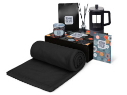 Подарочный набор «Re:y. Vive» с пледом, френч-прессом и кофе, Цвет черный