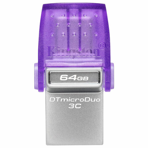 Флеш-диск 64 GB KINGSTON D microDuo 3C, разъем USB 3.1, Type-C, корпус, DTDUO3CG3/64GB