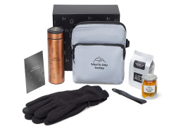 Подарочный набор «Re:m. Step»  с термосом, перчатками и сумкой, Цвет медный