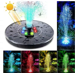 Садовый фонтан на солнечной батарее Led RGB для сада, с подсветкой, 16 см.