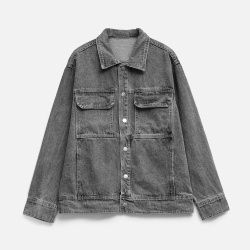 Куртка джинсовая O2, серая, XS–4XL