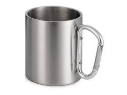 Кружка из стали с ручкой-карабином «Elbrus», Цвет серебристый