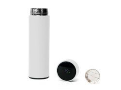 Термос FAMILY MARK LED, индикатор, soft touch, Цвет белый