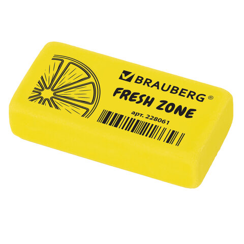 Ластик BRAUBERG "Fresh Zone", 40х20х10 мм, цвет ассорти, прямоугольный, 228061