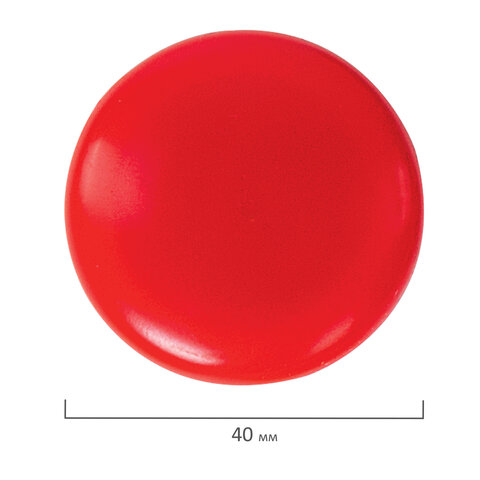 Магниты БОЛЬШОГО ДИАМЕТРА 40 мм, НАБОР 4 шт., ассорти, BRAUBERG "STANDARD", 237470