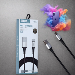 Кабель USB MRM MR83m USB-Micro, длина 1000мм, ток 5А, серебристый / Стильный дизайн и высокая мощность