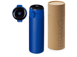 Вакуумная термокружка с индикатором и медной изоляцией «Bravo», тубус, 400 мл, Цвет синий