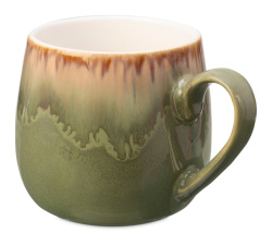 Кружка с вулканическим дизайном «Etna», Цвет зеленый оливковый