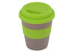 Стакан из бамбукового волокна «Café», Цвет серо-коричневый/зеленое яблоко
