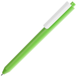 Ручка шариковая Pigra P03 Mat, светло-зеленая с белым, 14x1,1 см