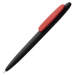 Ручка шариковая Prodir DS5 TRR-P Soft Touch, черная с красным, 14,4х1,1 см