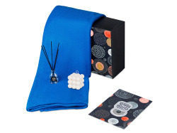 Подарочный набор «Re:y. Cocoon с пледом, свечой и диффузором, Цвет синий