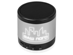 Портативная колонка «Ring neon» с подсветкой корпуса, Цвет черный/серебристый