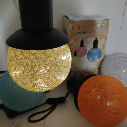 Лампа - светильник (ночник) "Хлопковый шар" подвесная декоративная YT-M-431, диаметр шара 10 см