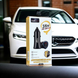 Автомобильное зарядное устройство CARLIVE CR10, QC3.0 + PD20W, 5V/3A, 38 Вт, цинковый сплав, черный / Мощная зарядка с двойной защитой