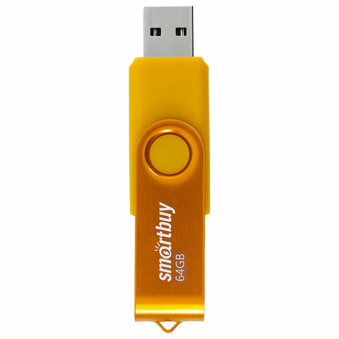 Флеш-диск 64 GB SMARTBUY Twist USB 2.0, желтый, SB064GB2TWY