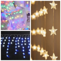Гирлянда-штора "Звезды", 3*2 метра, с выбором цвета свечения