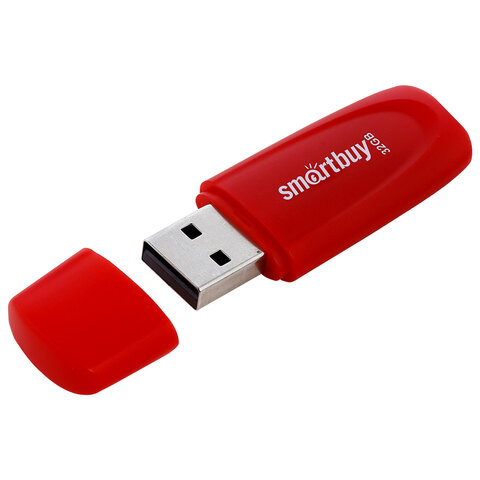 Флеш-диск 32 GB SMARTBUY Scout USB 2.0, красный, SB032GB2SCR