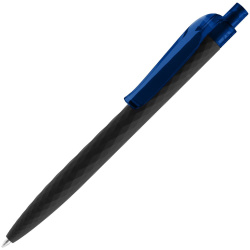 Ручка шариковая Prodir QS01 PRT-T Soft Touch, черная с синим, 14х1 см