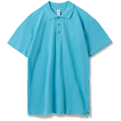 Рубашка поло мужская Summer 170, бирюзовая, XS–XXL