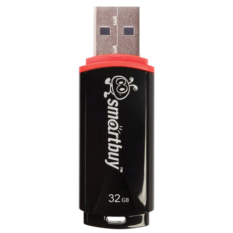 Флеш-диск 32 GB, SMARTBUY Crown, USB 2.0, черный, SB32GBCRW-K