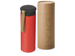 Вакуумный термос «Engage»,тубус, 450 мл, Цвет красный, коричневый